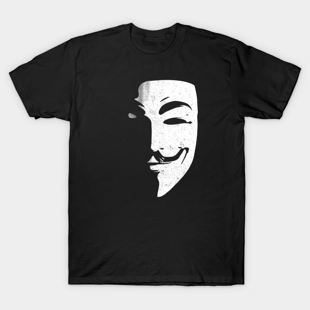 V for Vendetta mask, adopted by Anonymous T-Shirt by DaveLeonardo